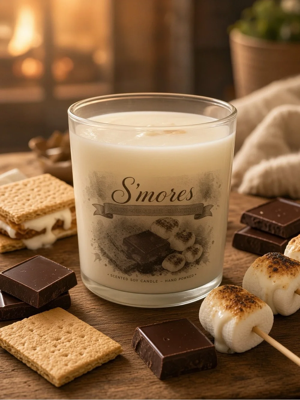 9oz S’mores Soy Candle | Hand Poured | Graham Chocolate Marshmallow